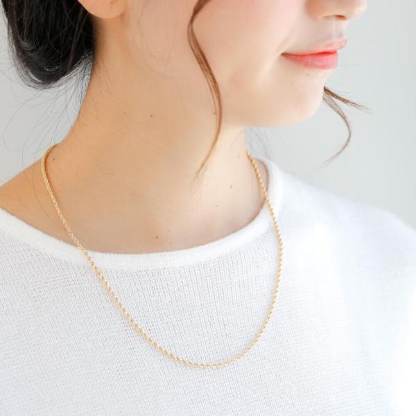 【本物保証・極美品】18金 K18 ロープチェーンネックレス パイプロープネックレス K18 幅8mm 45cm ロープ チェーン