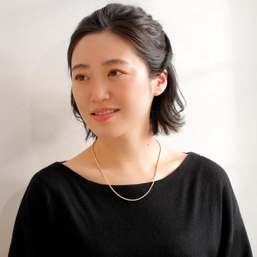 太め ロープ チェーン 50cm ネックレス 18金 レディース メンズ 長い