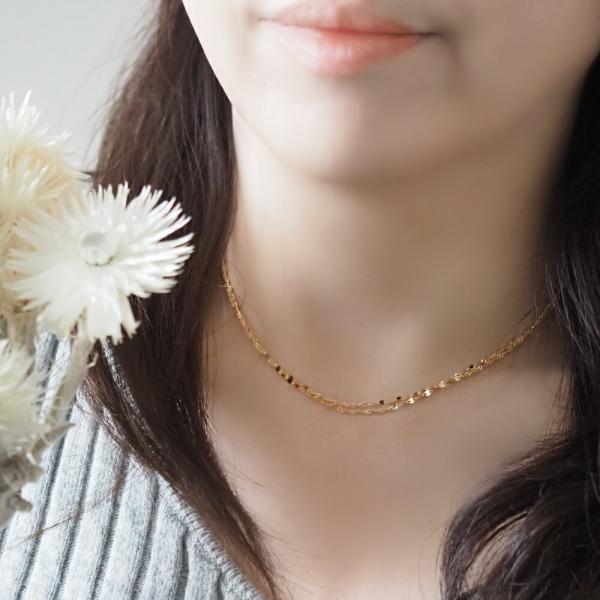 ロングネックレス k18 80cm 18金 レディース 地金 地金のみ デザイン 華奢 細い おしゃれ スクリュー ペタル 女性 |  | 02