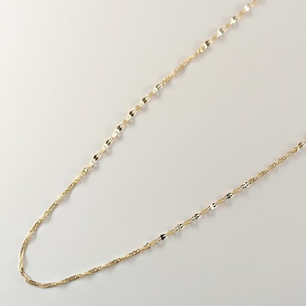 ロングネックレス k18 80cm 18金 レディース 地金 地金のみ デザイン 華奢 細い おしゃれ スクリュー ペタル 女性 |  | 03