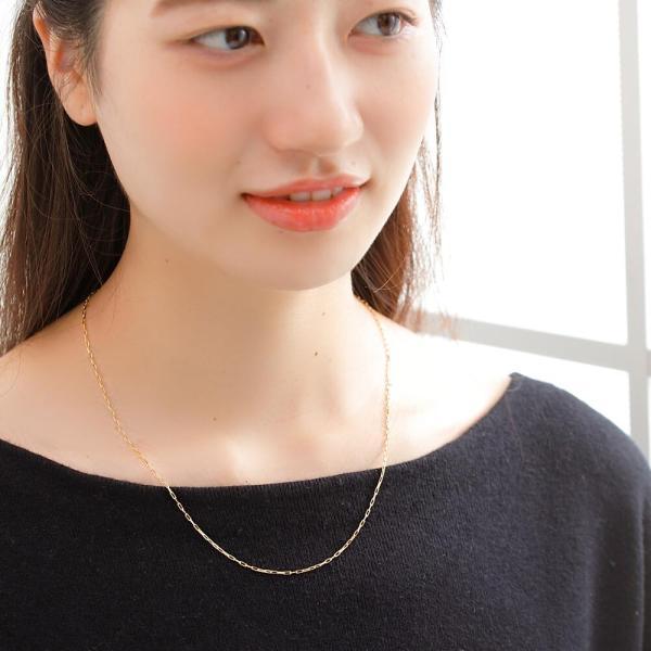 18金 ネックレス チェーン 小豆 k18 18k つけっぱなし ネックレスチェーン 小豆 50cm スライド 四角 ゴールド チェーンネックレス レディース メンズの画像