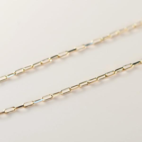 18金 ネックレス チェーン 小豆 k18 18k つけっぱなし ネックレスチェーン 小豆 50cm スライド 四角 ゴールド チェーンネックレス レディース メンズの画像