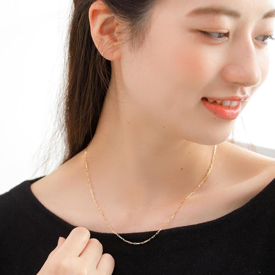 18金 ネックレス チェーン 小豆 k18 18k つけっぱなしネックレス