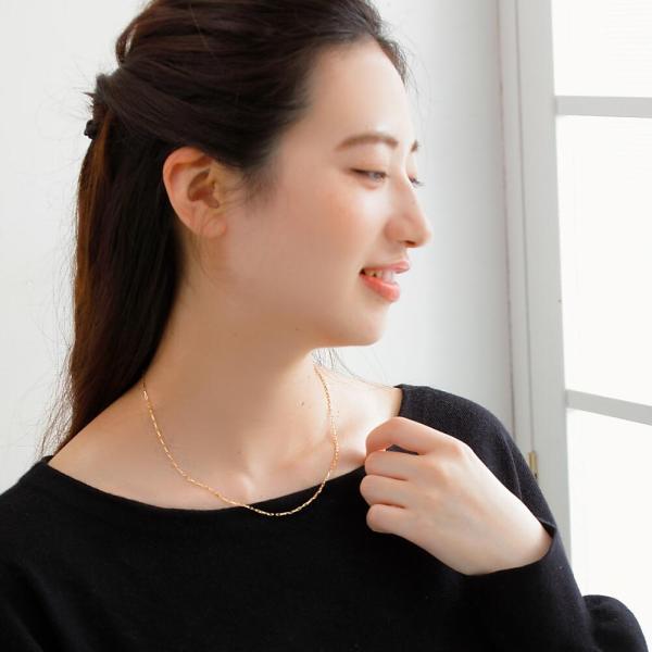 18金 ネックレス チェーン 小豆 k18 18k つけっぱなしネックレス ネックレスチェーン 45cm スライド 四角 喜平 ゴールド レディース メンズ |  | 06