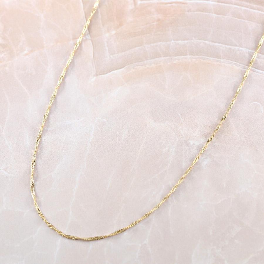 スクリューチェーン スクリュー レディース 18金 ネックレス 幅1mm