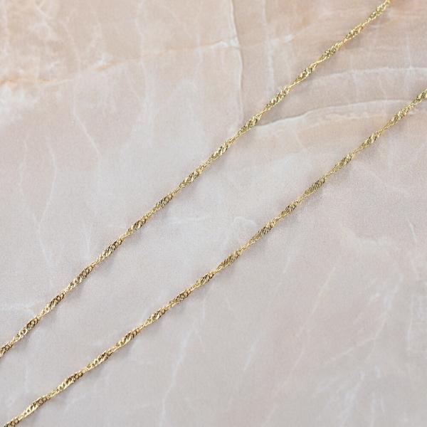 るかっち　k18ネックレス　スクリューチェーン　1.1㎜幅　つけっぱなし スクリューチェーン スクリュー レディース 18金 ネックレス 幅1mm