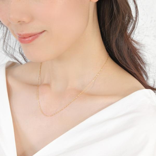 スクリューチェーン スクリュー レディース 18金 ネックレス 幅1.2mm