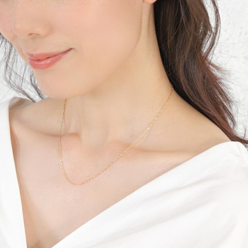 スクリューチェーン スクリュー レディース 18金 ネックレス 幅1.2mm