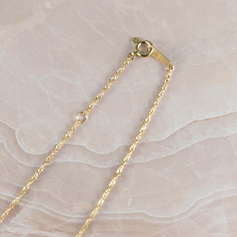 スクリューチェーン スクリュー レディース 18金 ネックレス 幅1.2mm  42cm シンプル スキンジュエリー 18k ネックレス ゴールド チェーンネックレスの画像