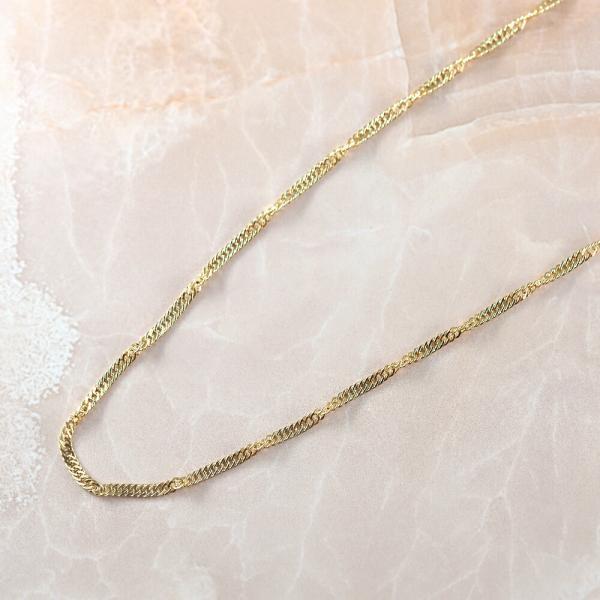 スクリューチェーン スクリュー レディース 18金 ネックレス 幅1.5mm  42cm シンプル スキンジュエリー 18k ネックレス ゴールド チェーンネックレス |  | 01