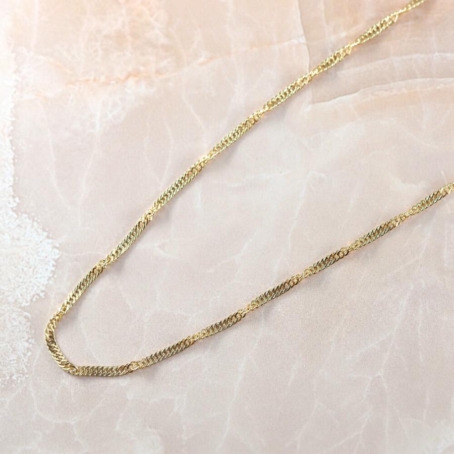 スクリューチェーン スクリュー レディース 18金 ネックレス 幅1.5mm  42cm シンプル スキンジュエリー 18k ネックレス ゴールド チェーンネックレス |  | 01