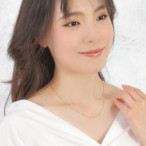 スクリューチェーン スクリュー レディース 18金 ネックレス 幅1.5mm  42cm シンプル スキンジュエリー 18k ネックレス ゴールド チェーンネックレス |  | 02