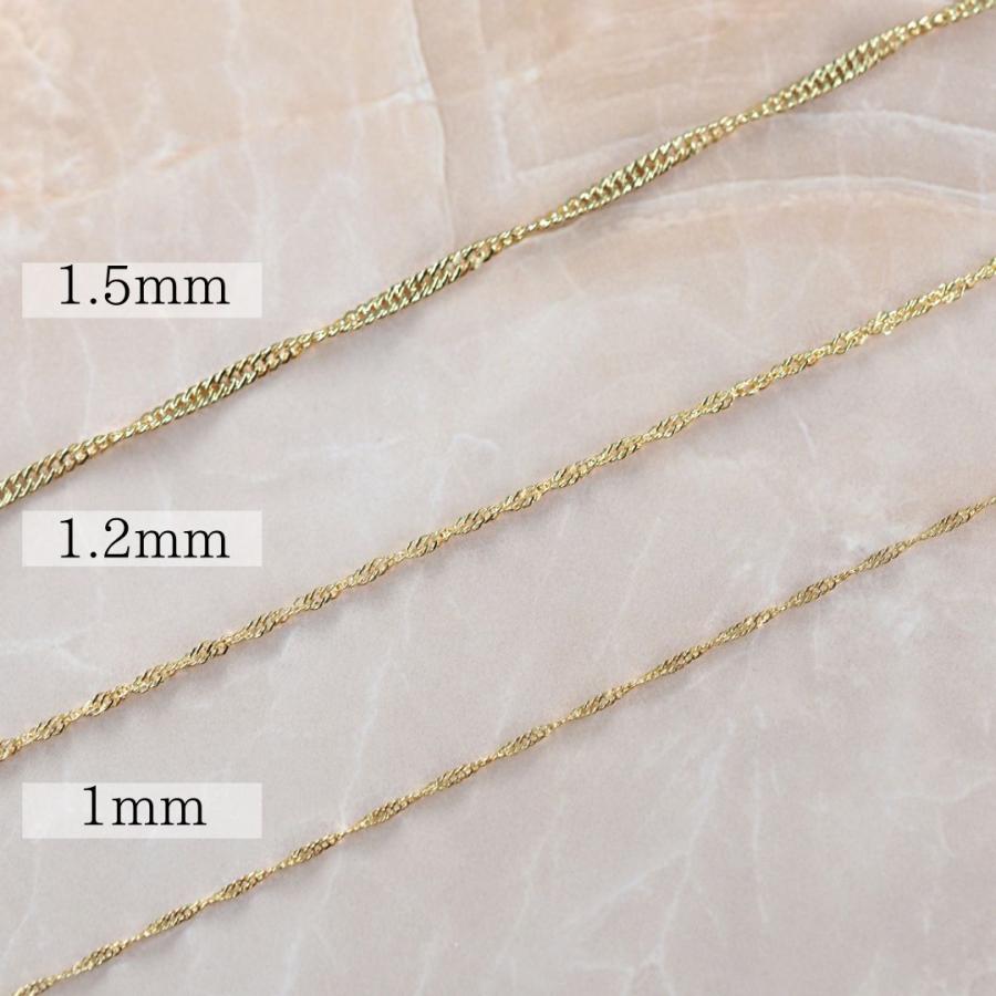 スクリューチェーン スクリュー レディース 18金 ネックレス 幅1.5mm  42cm シンプル スキンジュエリー 18k ネックレス ゴールド チェーンネックレス |  | 09
