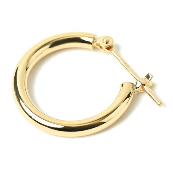 K18 ピアス 18k K18 18金 ゴールド パイプ フープ ピアス 丸 太さ2mm×直径15mm シームレス ピアス 金属アレルギー 安心 軽い 人気 プレゼント ギフトの画像