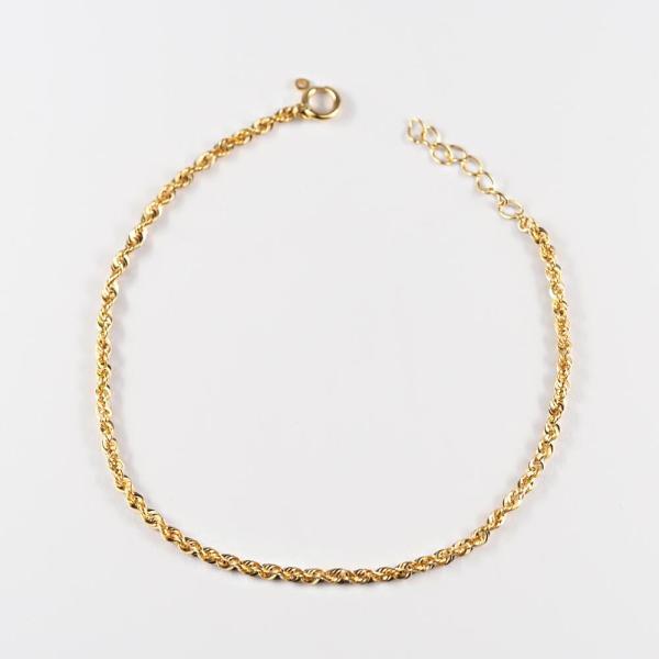 k18 ロープ チェーン シャイニーロープ 18k チェーンブレスレット ブレス 太め k18 18金 18k 18cm ゴールド ゴールドチェーン レディース |  | 01