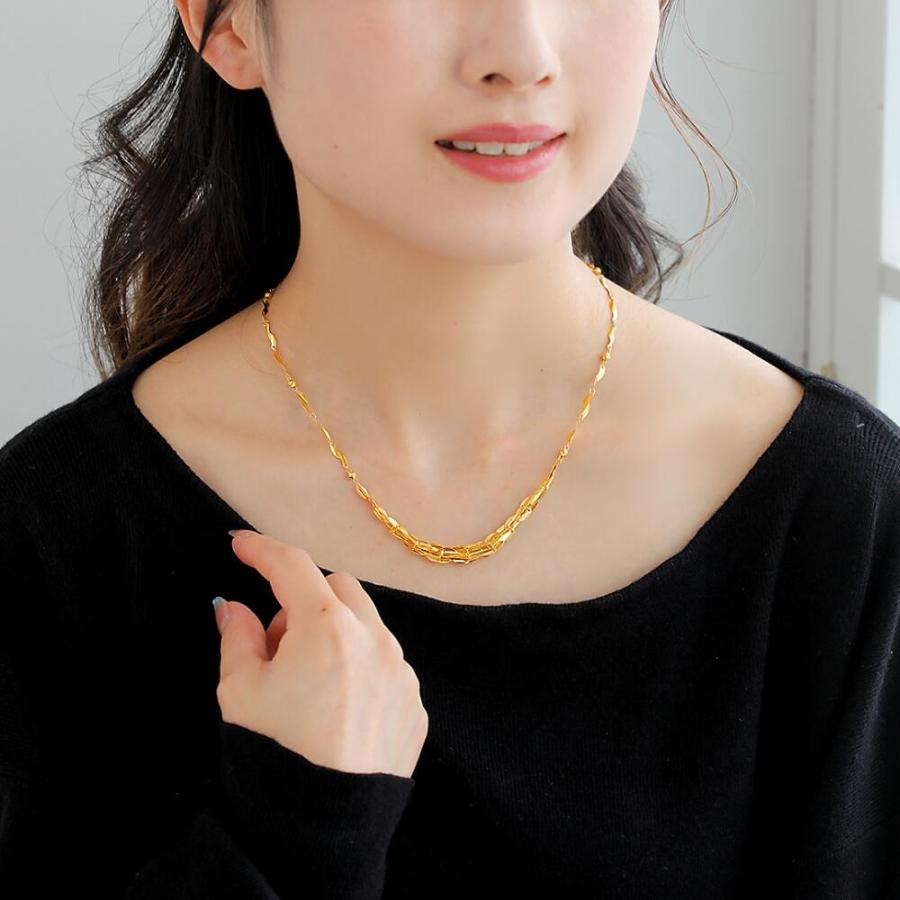 24金 K24 純金 ネックレス 42cm ボリューム グラデーション ひねり ツイスト デザインネックレス |  | 08