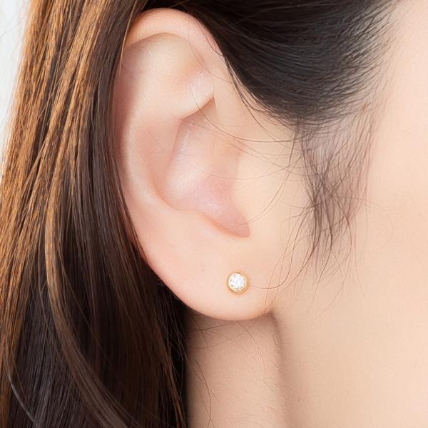 K18 ピアス 18k K18 18金 ゴールド ダイヤモンド ダイヤピアス 0.2ct ジュエリー 一粒 アレルギー対応ピアス 金属アレルギー 安心 プレゼント ギフトの画像