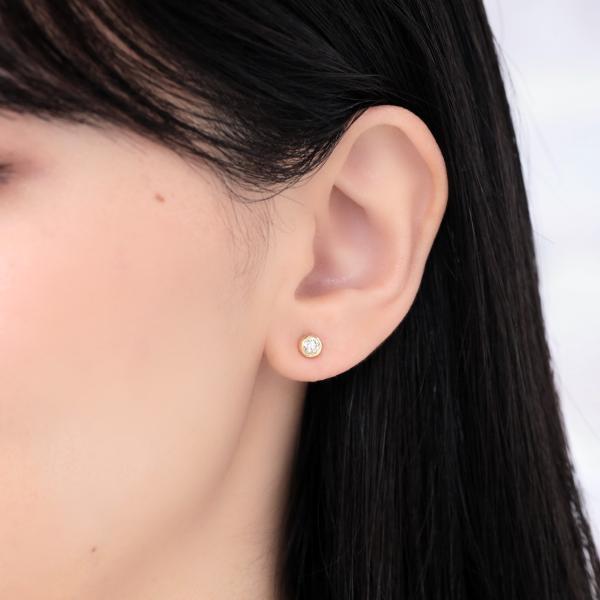 K18  ピアス 18k K18 18金 ゴールド ダイヤモンド ダイヤピアス 0.4ct ジュエリー 一粒  アレルギー対応ピアス 金属アレルギー 安心 プレゼント ギフトの画像