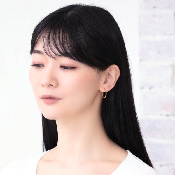 フープ ピアス k18 大きめ 18k K18 18金 金属アレルギー 中折れ 太さ2mm×直径20mm マット 艶なし ホーニング ピアス 輪っか おすすめ |  | 06