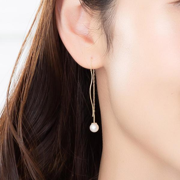 パール ピアス K18 ピアス 18k K18 18金 あこや 真珠 揺れる アコヤ真珠ピアス プレゼント ギフト MITURE ミチュール |  | 02