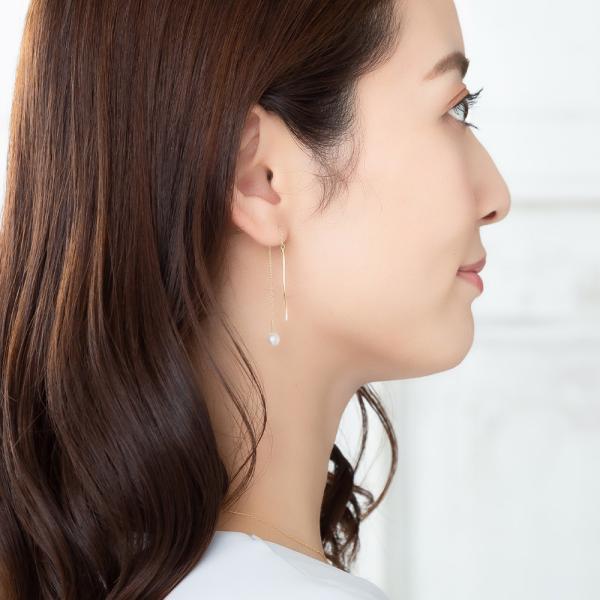 パール ピアス K18 ピアス 18k K18 18金 あこや 真珠 揺れる アコヤ真珠ピアス プレゼント ギフト MITURE ミチュール |  | 03