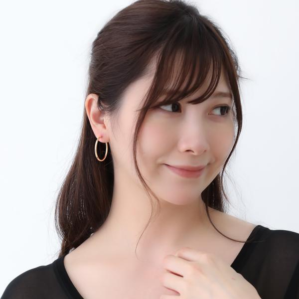 K18 ピアス 18k K18 18金 ゴールド パイプ フープ ピアス 丸 太さ2mm×直径30mm シームレス ピアス　輪っか 大きめ 大ぶり おすすめ 金属アレルギー |  | 01