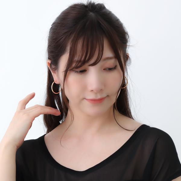 K18 ピアス 18k K18 18金 ゴールド パイプ フープ ピアス 丸 太さ2mm×直径30mm シームレス ピアス　輪っか 大きめ 大ぶり おすすめ 金属アレルギー |  | 03