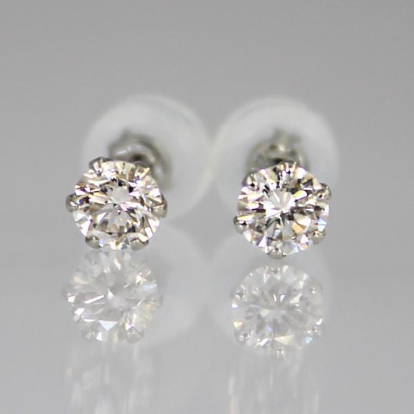 ダイヤモンド ピアス 0.4ct 18K K18 18金 PT プラチナ 一粒 ダイヤ シンプル 普段使い プレゼント ギフトの画像