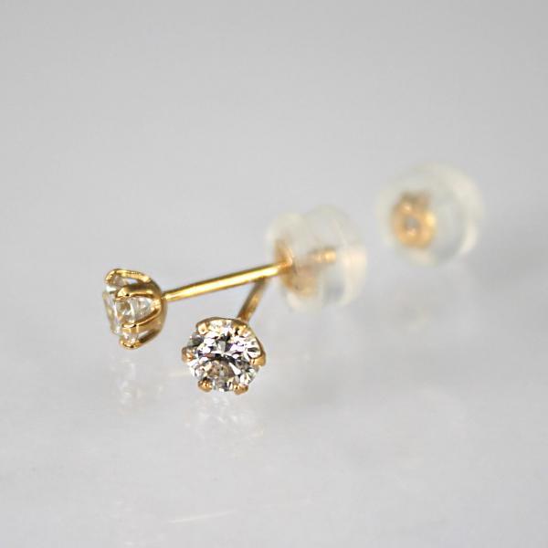 ダイヤモンド ピアス 0.4ct 18K K18 18金 PT プラチナ 一粒 ダイヤ シンプル 普段使い プレゼント ギフトの画像