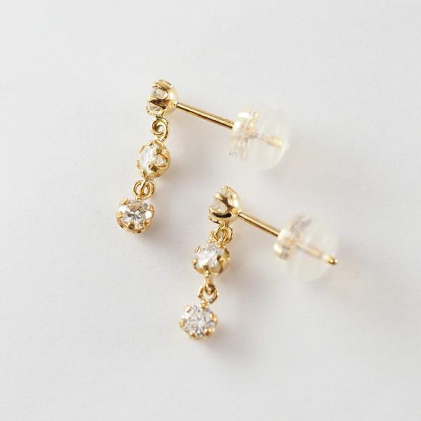 ダイヤモンド ピアス ブラピアス 18K K18 18金 揺れる ダイヤ シンプル 普段使い プレゼント ギフト |  | 01