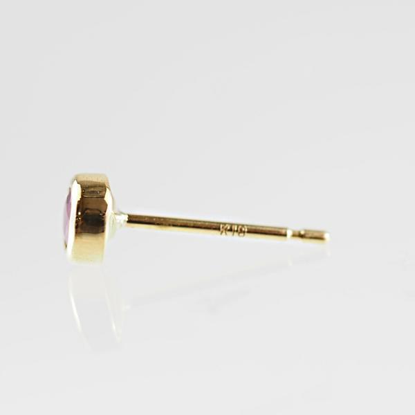 K18 ルビー ピアス フクリン 一粒 イエローゴールド 普段使い シンプル プレゼント ギフト |  | 03