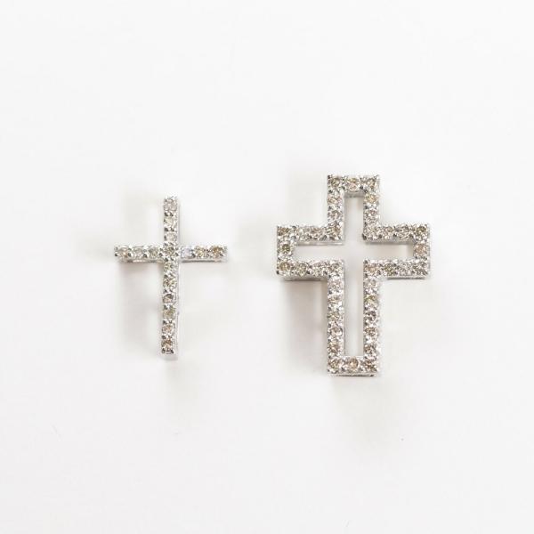 Pt PT プラチナ メンズ クロス ネックレス ダイヤモンド 小さめ レディース   十字架 地金 ダイヤ 4way |  | 02