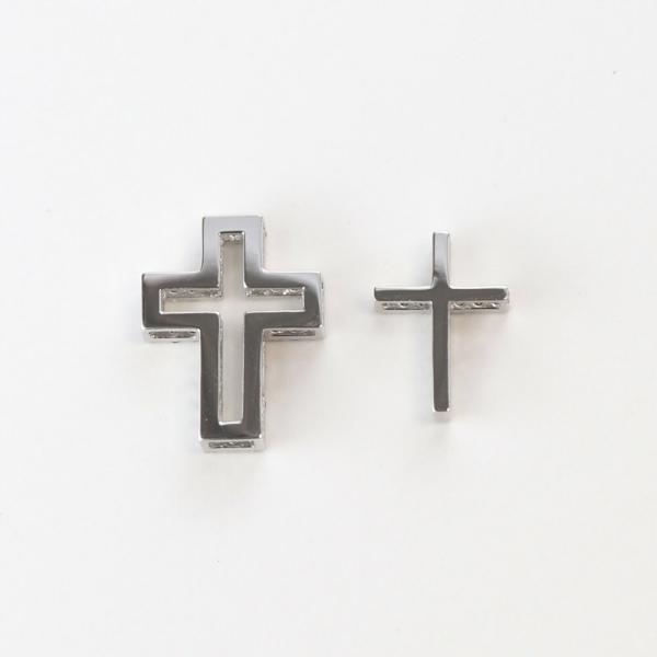 Pt PT プラチナ メンズ クロス ネックレス ダイヤモンド 小さめ レディース   十字架 地金 ダイヤ 4way |  | 03