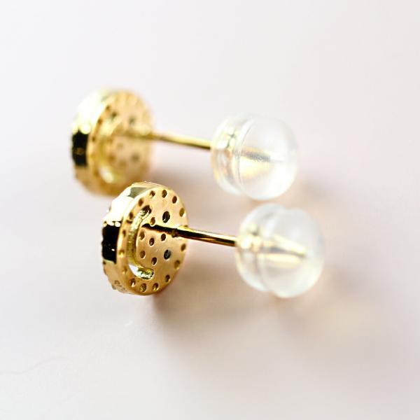 スマイル ピアス 18k K18  可愛い ゴールド ニコちゃん ダイヤモンド ダイヤ パヴェ かわいい アレルギー レディース プレゼント |  | 05