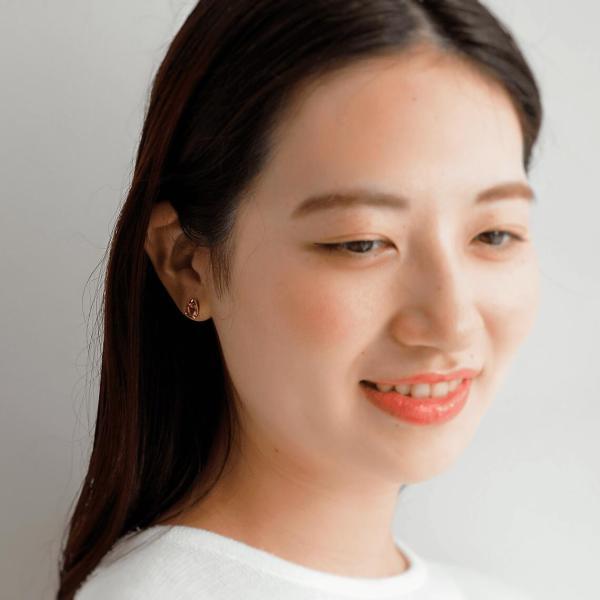 シトリン 18金 K18 18k 金 カラーストーン ピアス オレンジ ペアシェイプ つゆ ボリューム 大きめ  スタッド シンプル |  | 03