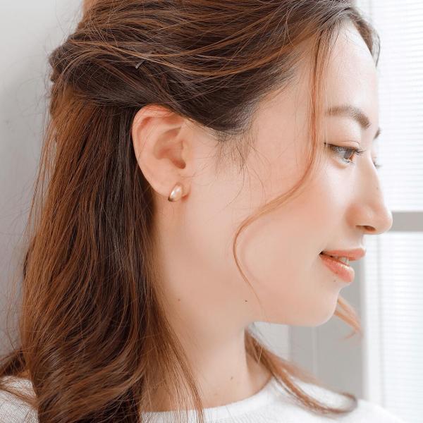 ピアス 18金 シンプル k18 艶なし 地金 ホーニング 軽い 華奢 シンプルコーデ 大人 おしゃれ |  | 09