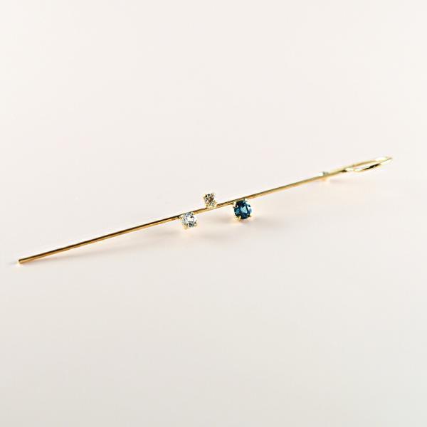 ピアス 18金 イヤーラップピアス レディース シンプル ダイヤモンド ブルートパーズ k18 おしゃれ |  | 01