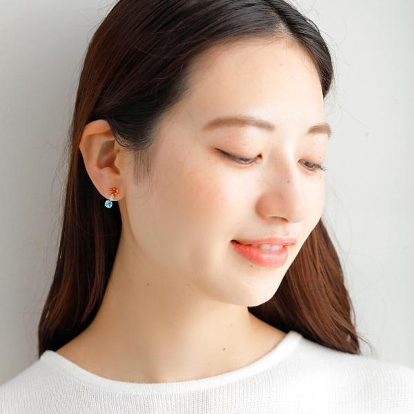 ピアス K18 18金 18k 金 シトリン オパール ブルートパーズ ボリューム 大きめ 幾何学 スタッド シンプル |  | 03