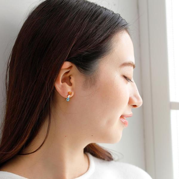 ピアス K18 18金 18k 金 シトリン オパール ブルートパーズ ボリューム 大きめ 幾何学 スタッド シンプル |  | 04