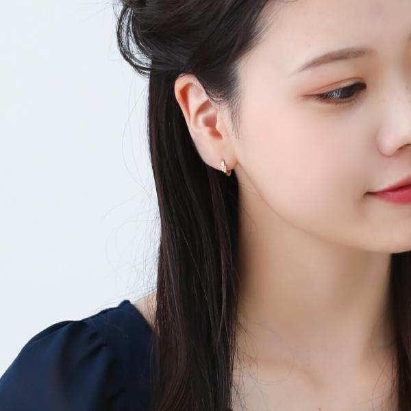 フープピアス 18k K18 18金 ダイヤ ダイヤモンド レディース 花 フラワー 大人 おしゃれ プレゼント |  | 01