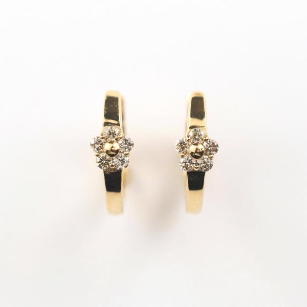 フープピアス 18k K18 18金 ダイヤ ダイヤモンド レディース 花 フラワー 大人 おしゃれ プレゼント |  | 02