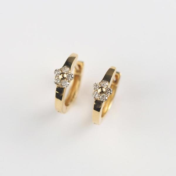 フープピアス 18k K18 18金 ダイヤ ダイヤモンド レディース 花 フラワー 大人 おしゃれ プレゼント |  | 03