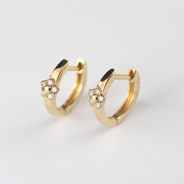 フープピアス 18k K18 18金 ダイヤ ダイヤモンド レディース 花 フラワー 大人 おしゃれ プレゼント |  | 04