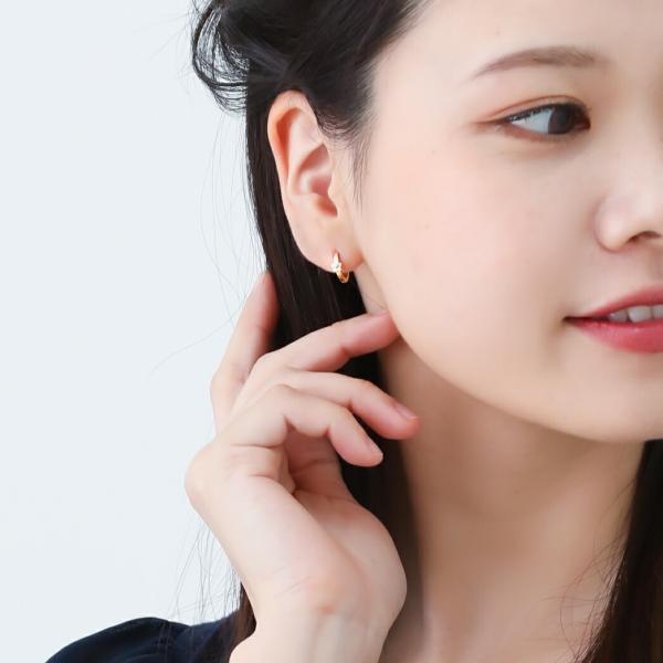 フープピアス 18k K18 18金 ダイヤ ダイヤモンド レディース 花 フラワー 大人 おしゃれ プレゼント |  | 08