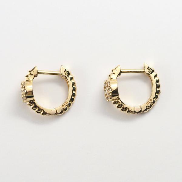 フープピアス 18k K18 18金 ダイヤ ダイヤモンド  レディース 花 フラワー 大人 おしゃれ プレゼントの画像