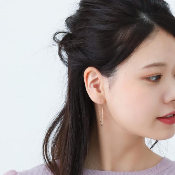 フープピアス 18k 大きめ K18 18金 40mm 平線 ひねり シンプル シンプルコーデ 大人 おしゃれ |  | 02