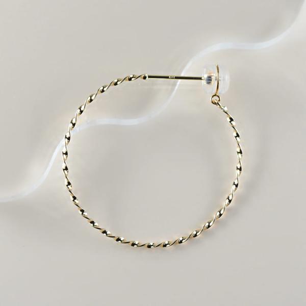 フープピアス 18k 大きめ K18 18金 40mm 平線 ひねり シンプル シンプルコーデ 大人 おしゃれ |  | 06