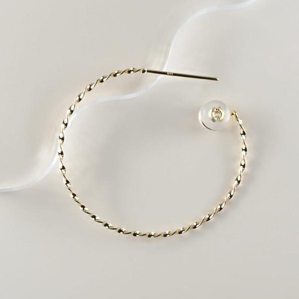 フープピアス 18k 大きめ K18 18金 40mm 平線 ひねり シンプル シンプルコーデ 大人 おしゃれ |  | 07