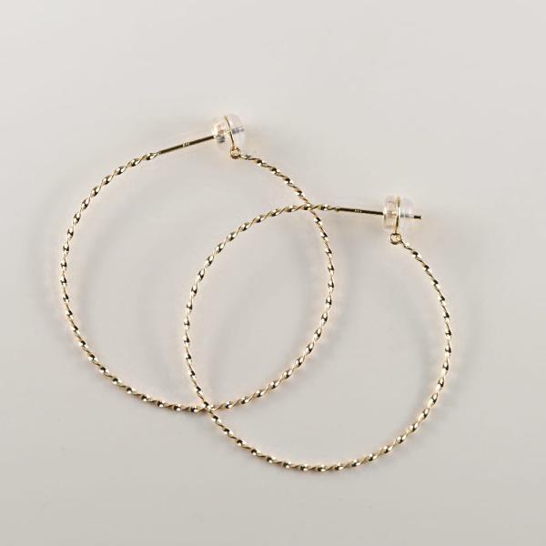 フープピアス 18k 大きめ K18 18金 40mm 平線 ひねり シンプル シンプルコーデ 大人 おしゃれ |  | 09