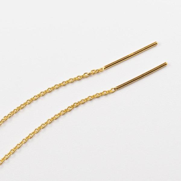 24金 レディース 純金 ピアス k24 ゴールド チェーン シンプル 長い  小豆 人気 普段使い プレゼント |  | 05